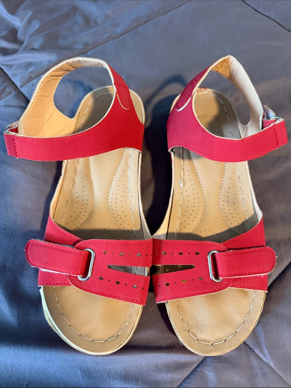 Women’s Red Adjustable Comfort Sandals